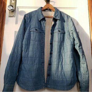 💕Reserved for Lily💕 L.L.Bean Quilted Denim Tencel Chambray Shacket Fleece XL